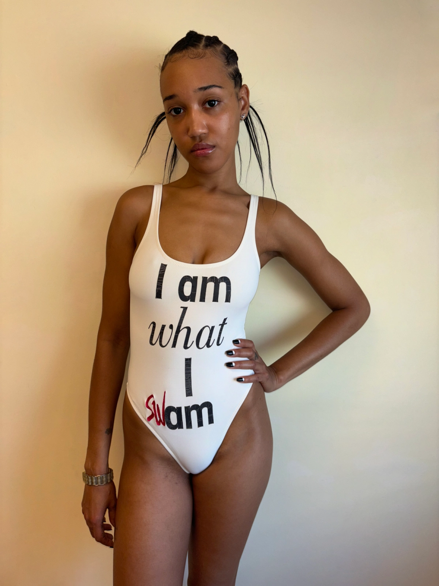 80s Moshchino 'I Am What I Swam' Swimsuit product image