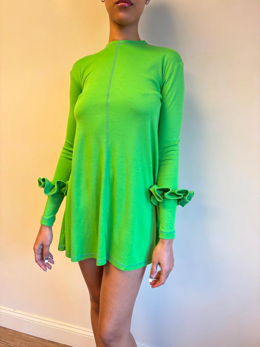 Vintage Chantal Thomass Green Ruffled Trim Dress product image
