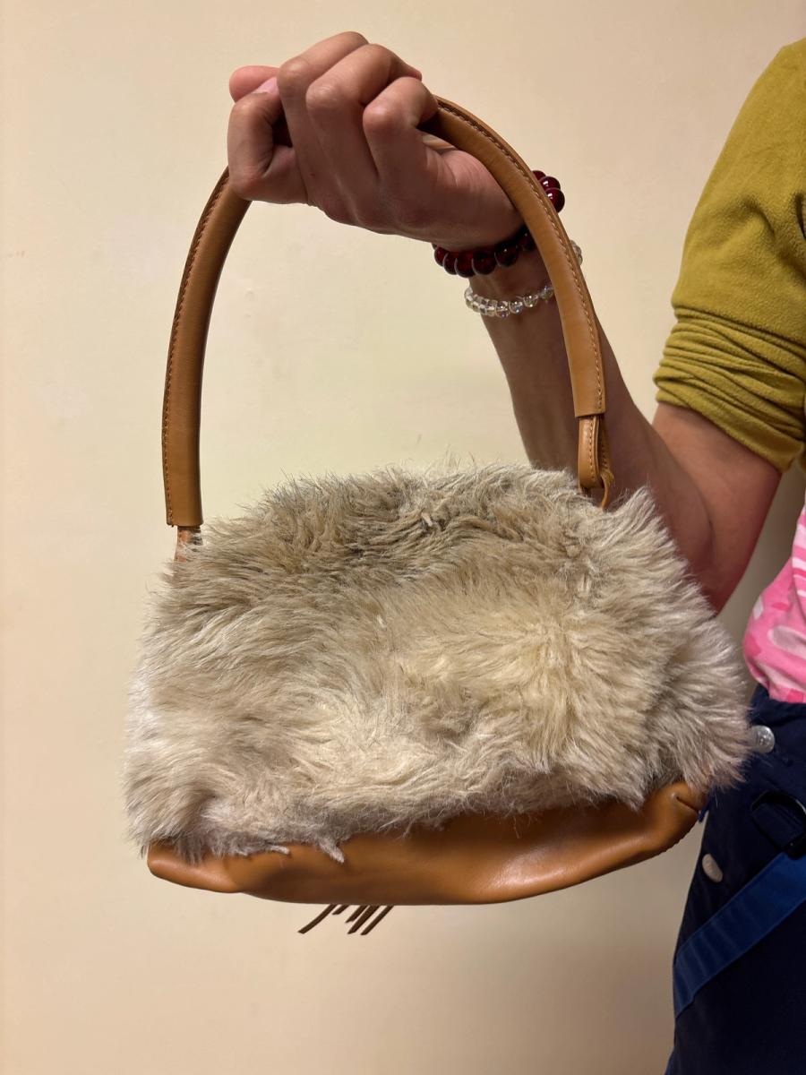 90s Vivienne Westwood Faux Fur and Orb Button Purse product image
