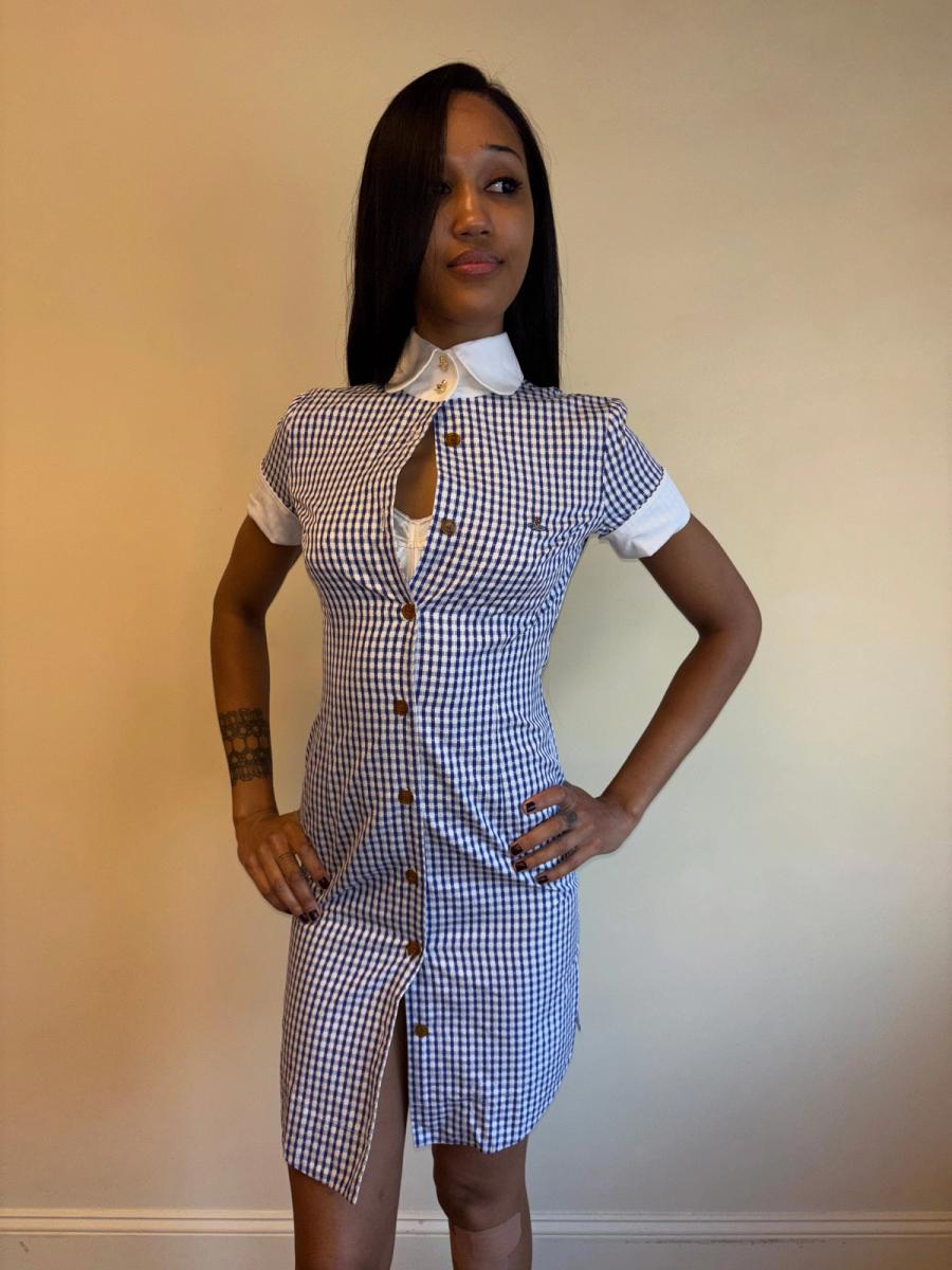 90s Vivienne Westwood Checked Dress with Hi-Collar  product image