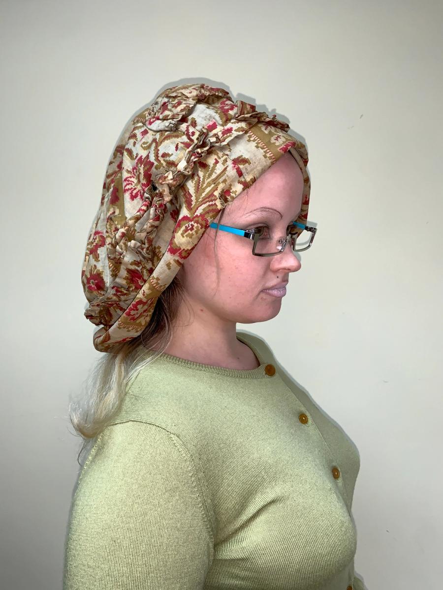 1800s Printed Fabric Slouchy Hat  product image