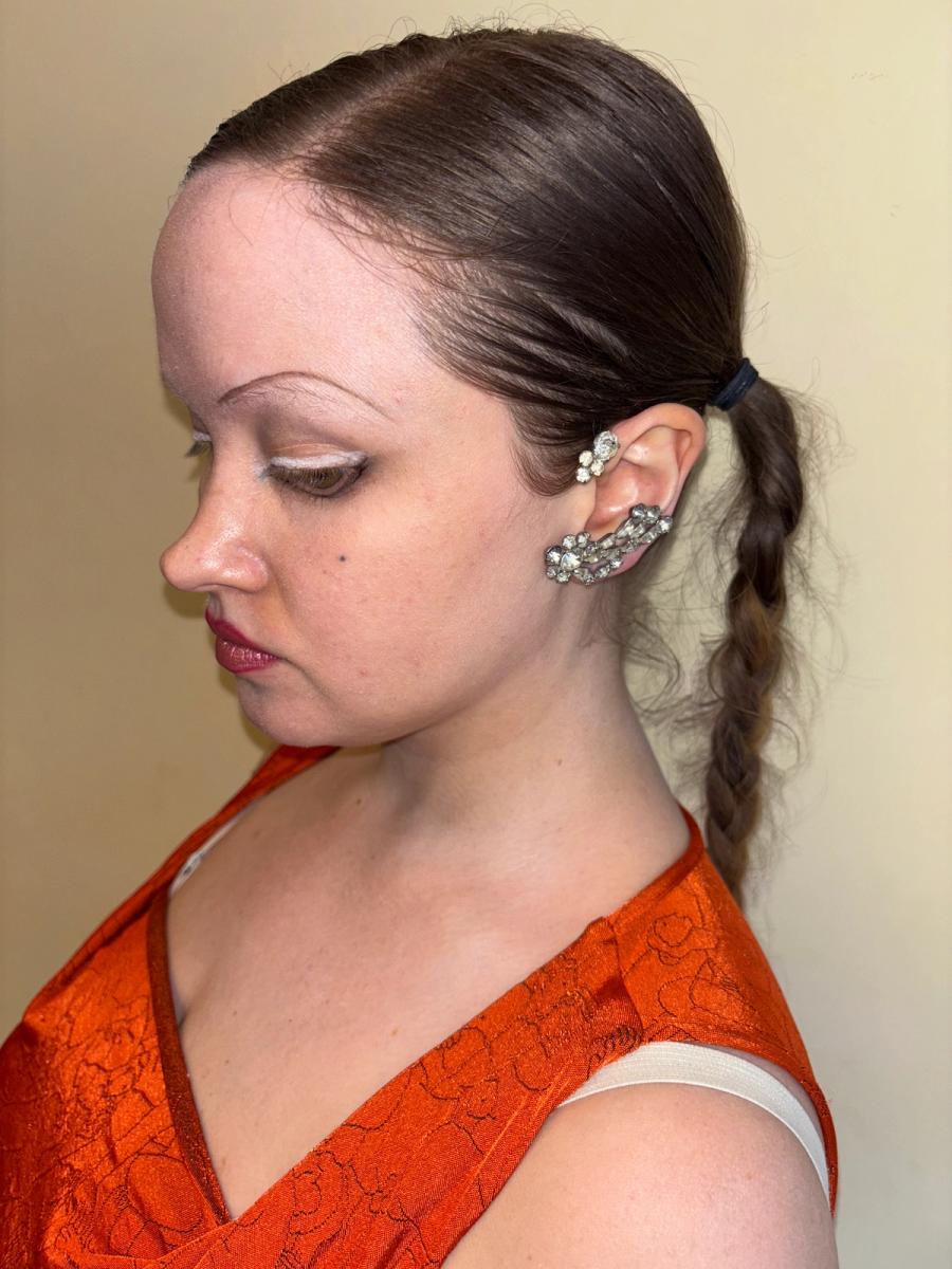 40s or 50s Rhinestone Ear Cuffs product image