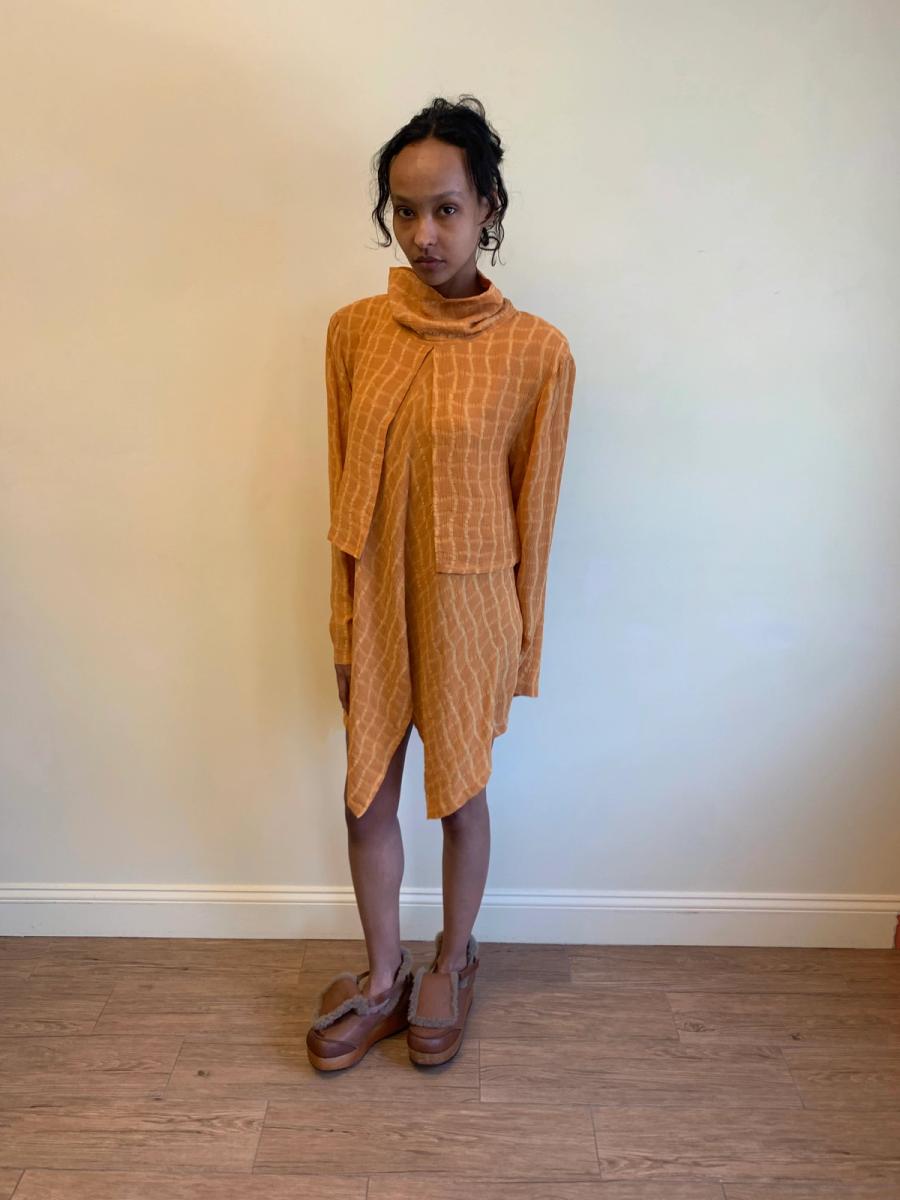 1980s Takezo Orange Tunic Minidress  product image