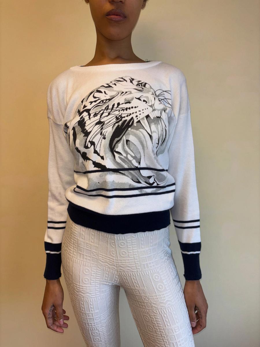 80s Krizia Hissing Big Cat Sweater product image