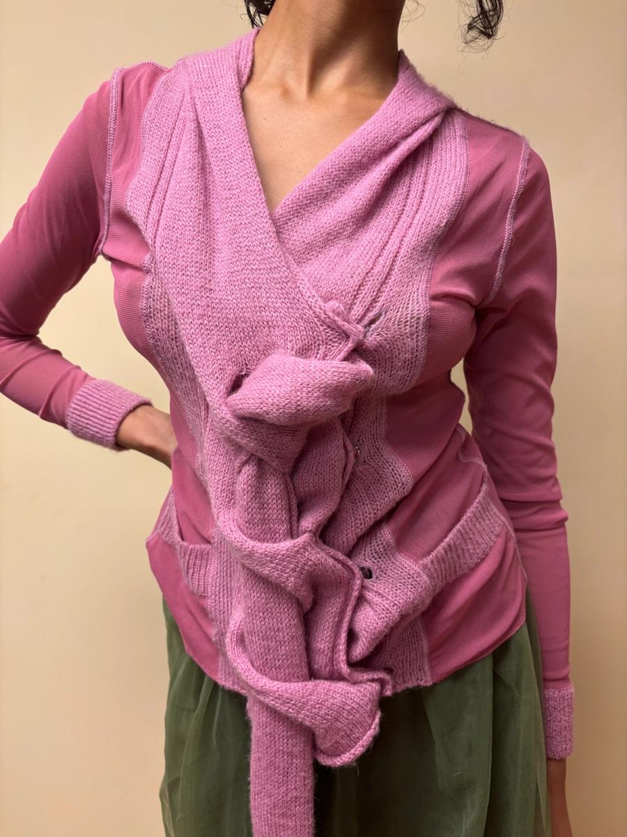 Vintage Jean-Paul Gaultier Mesh and Knit Braided Top product image