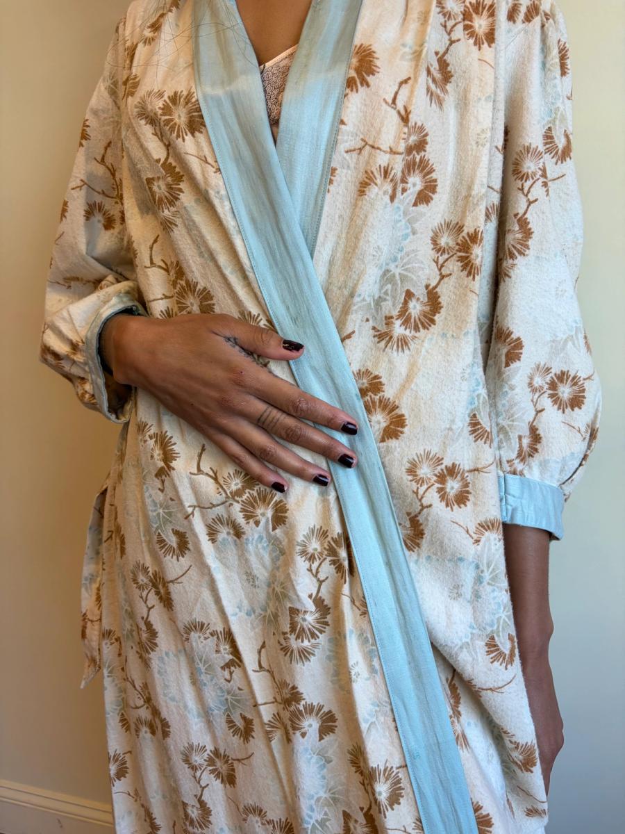 1890s or early 1900s Pastel Flannel Robe product image