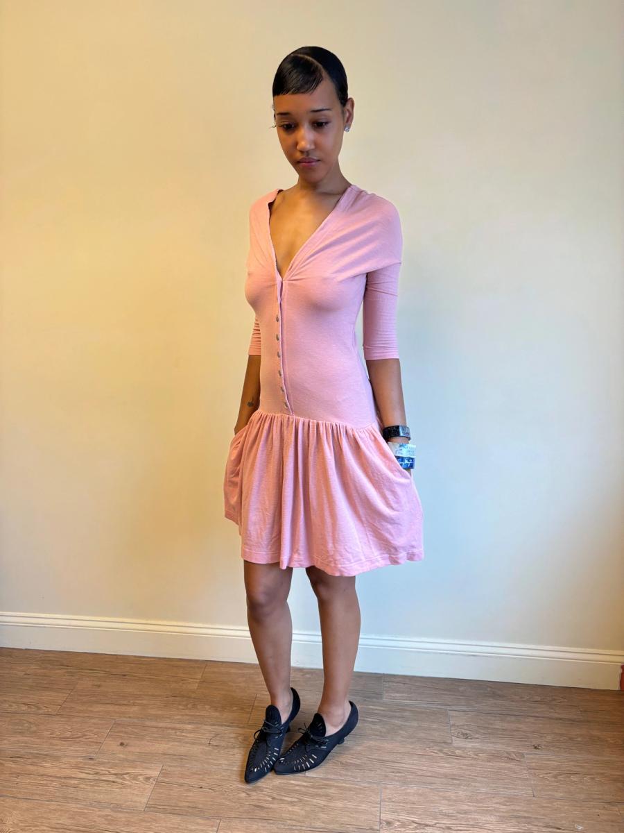 80s Chantal Thomass Blush Off the Shoulder Dress product image