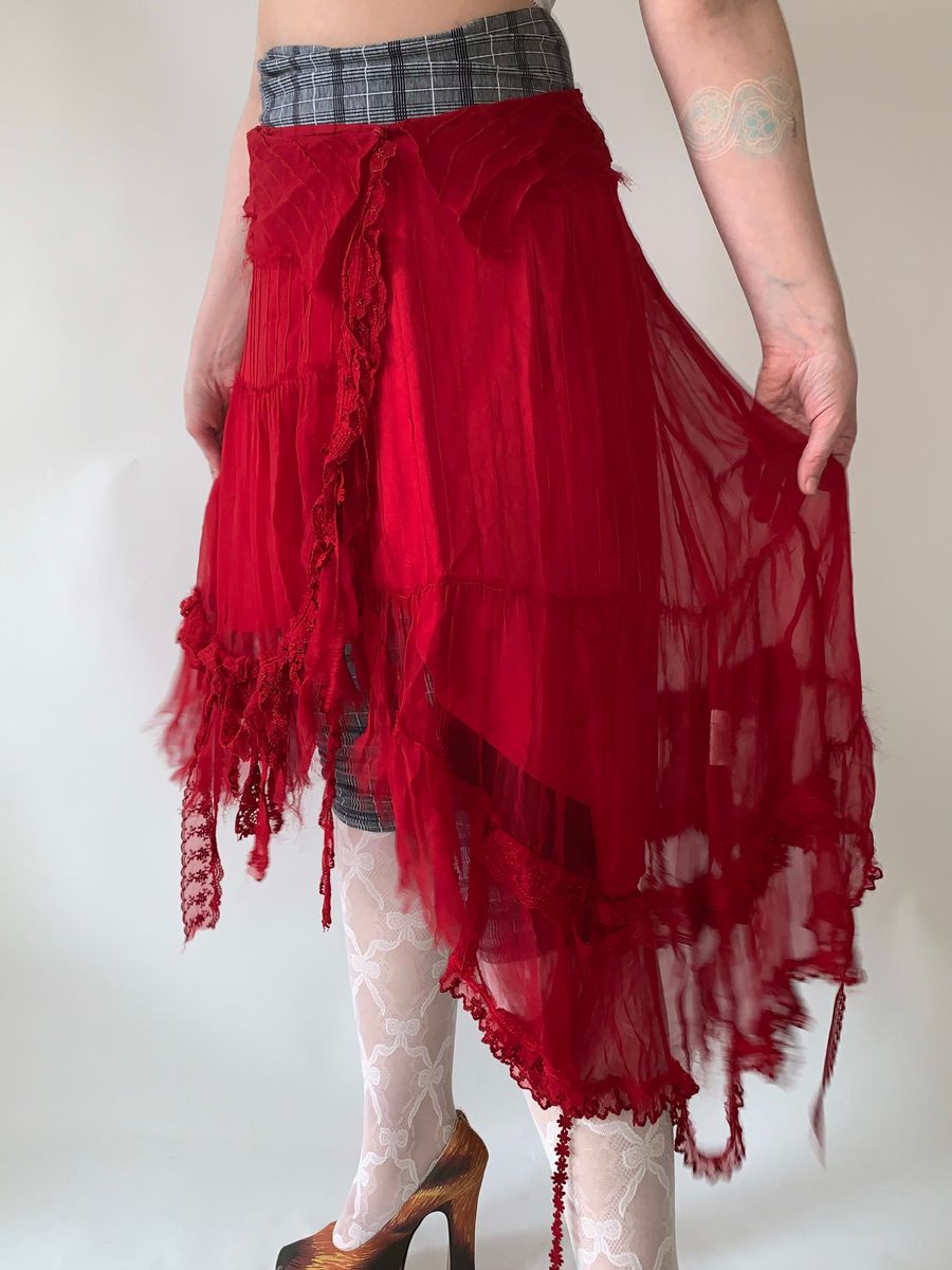 sunaokuwahara Asymmetrical Chiffon Skirt product image