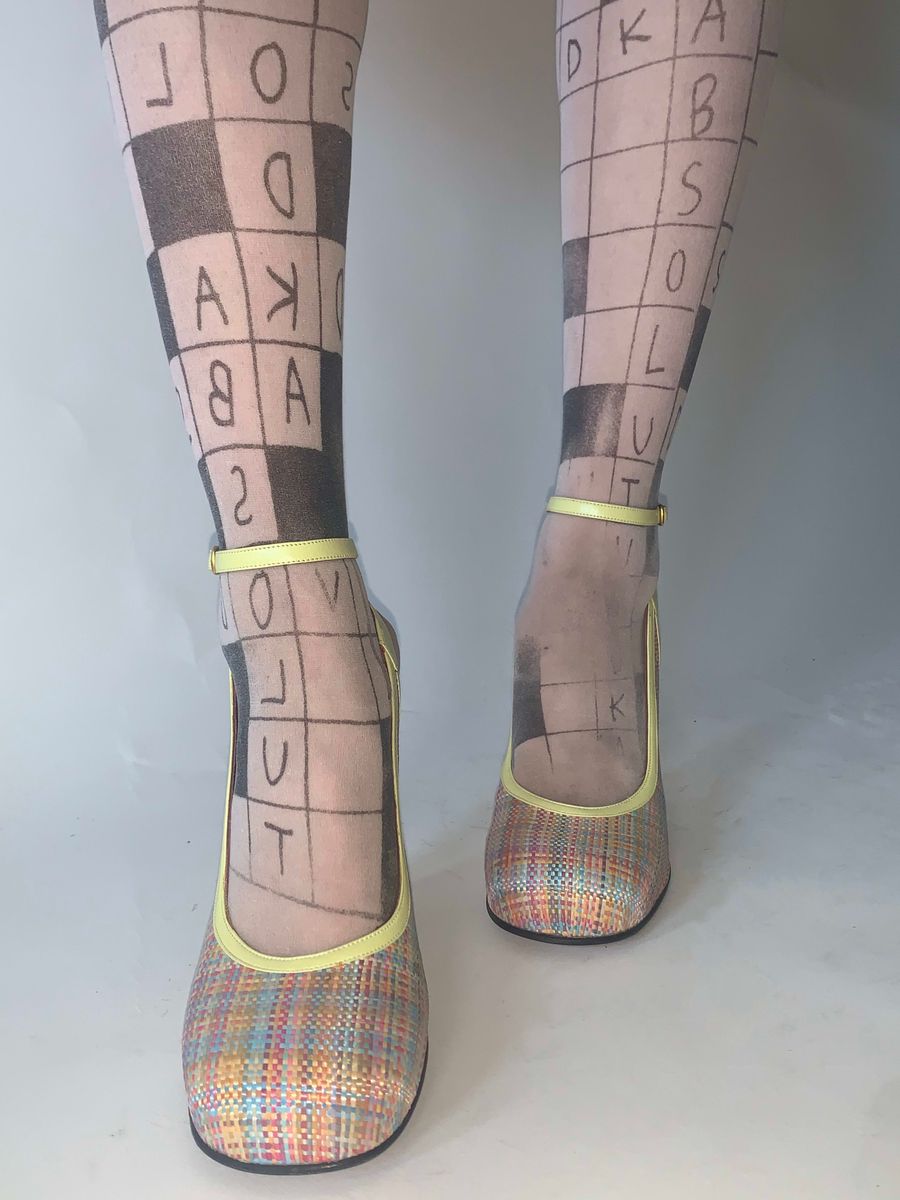 Vivienne Westwood Slingback Plaid Raffia Pumps product image