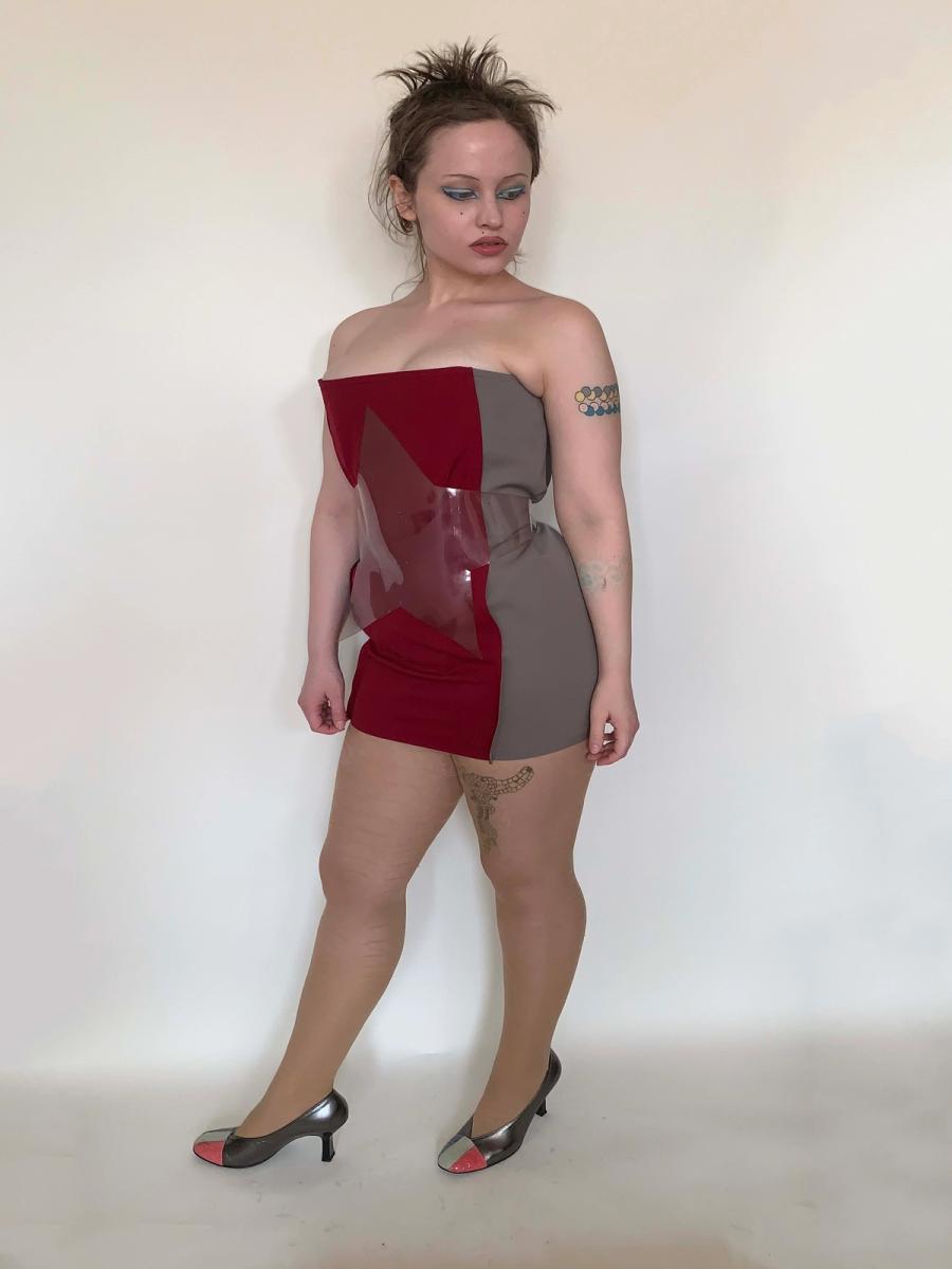 Vintage Jean- Paul Gaultier Color Block Bustier Minidress product image