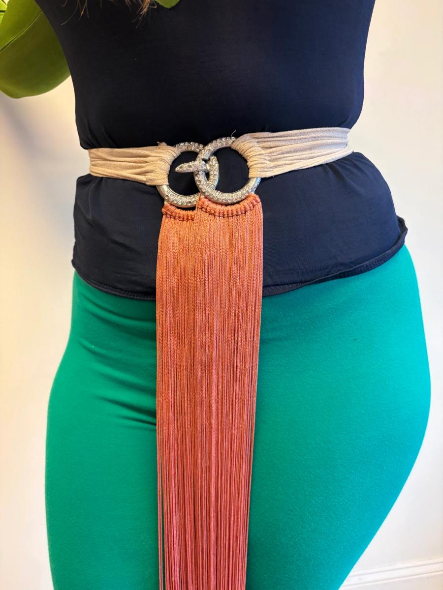 1930s Snake Diamanté Fringe Belt product image