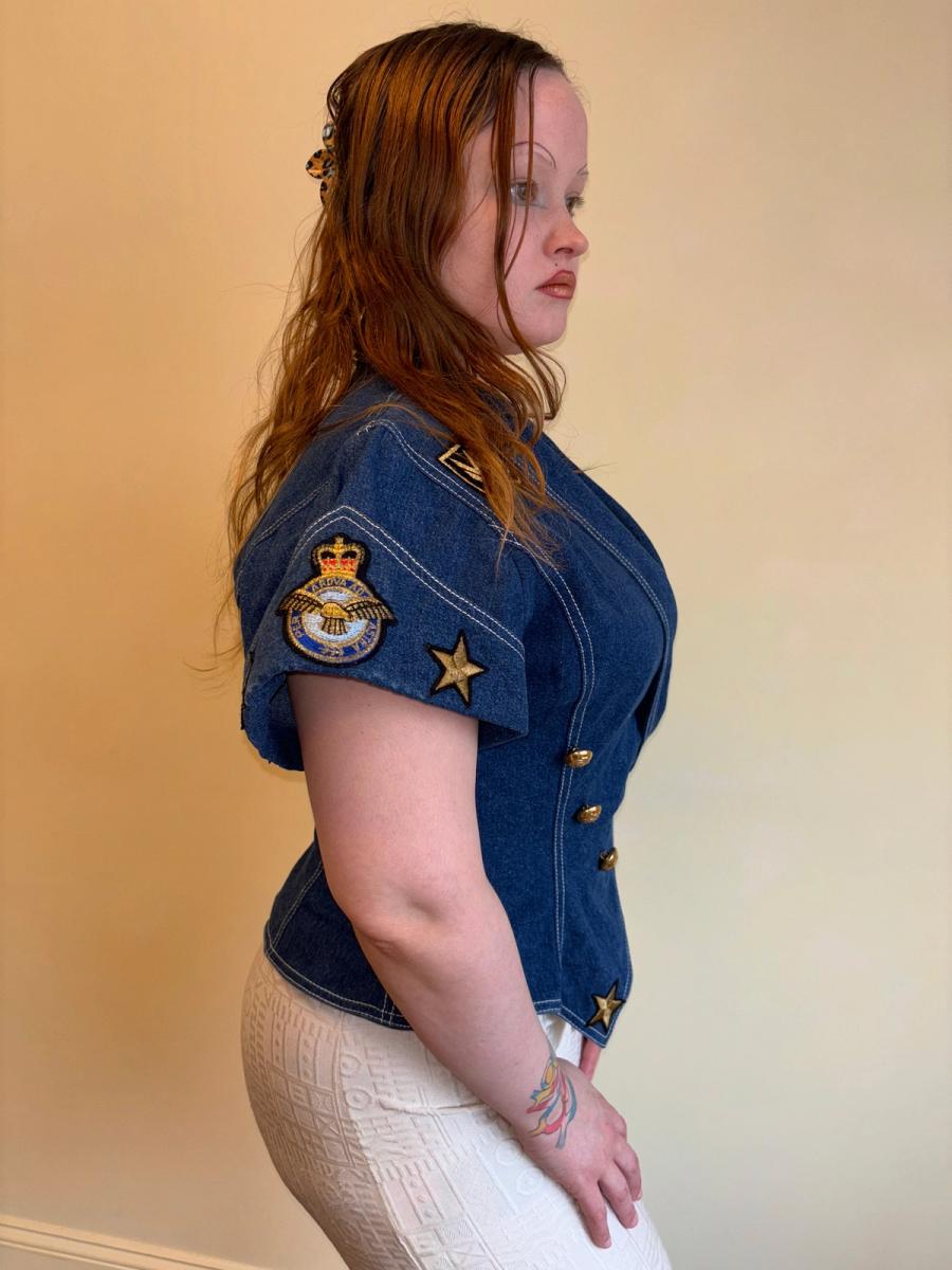 80s Claude Petin Denim Top product image