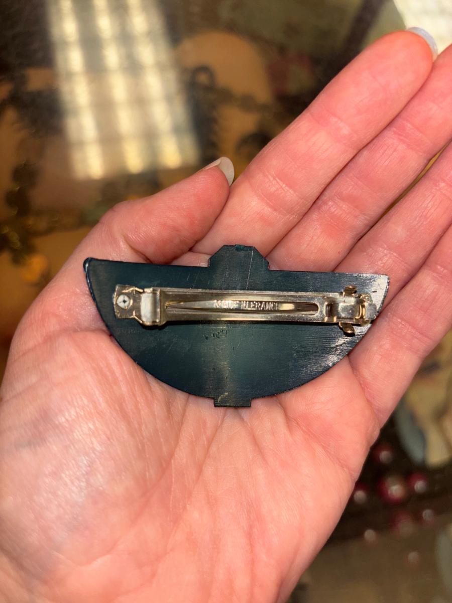80s Art Deco Green Hair Clip product image