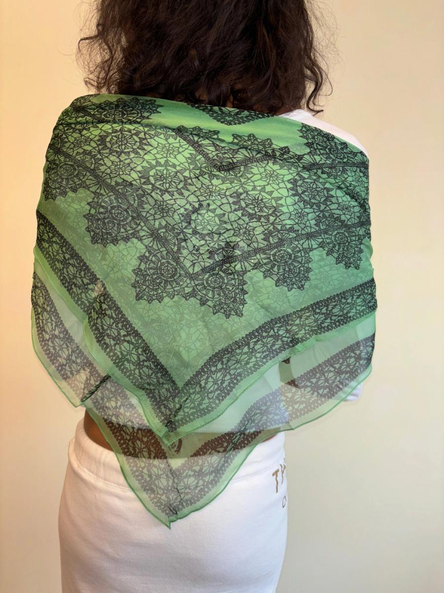 80s Chantal Thomass Trompe L'oeil Lace Handkerchief product image