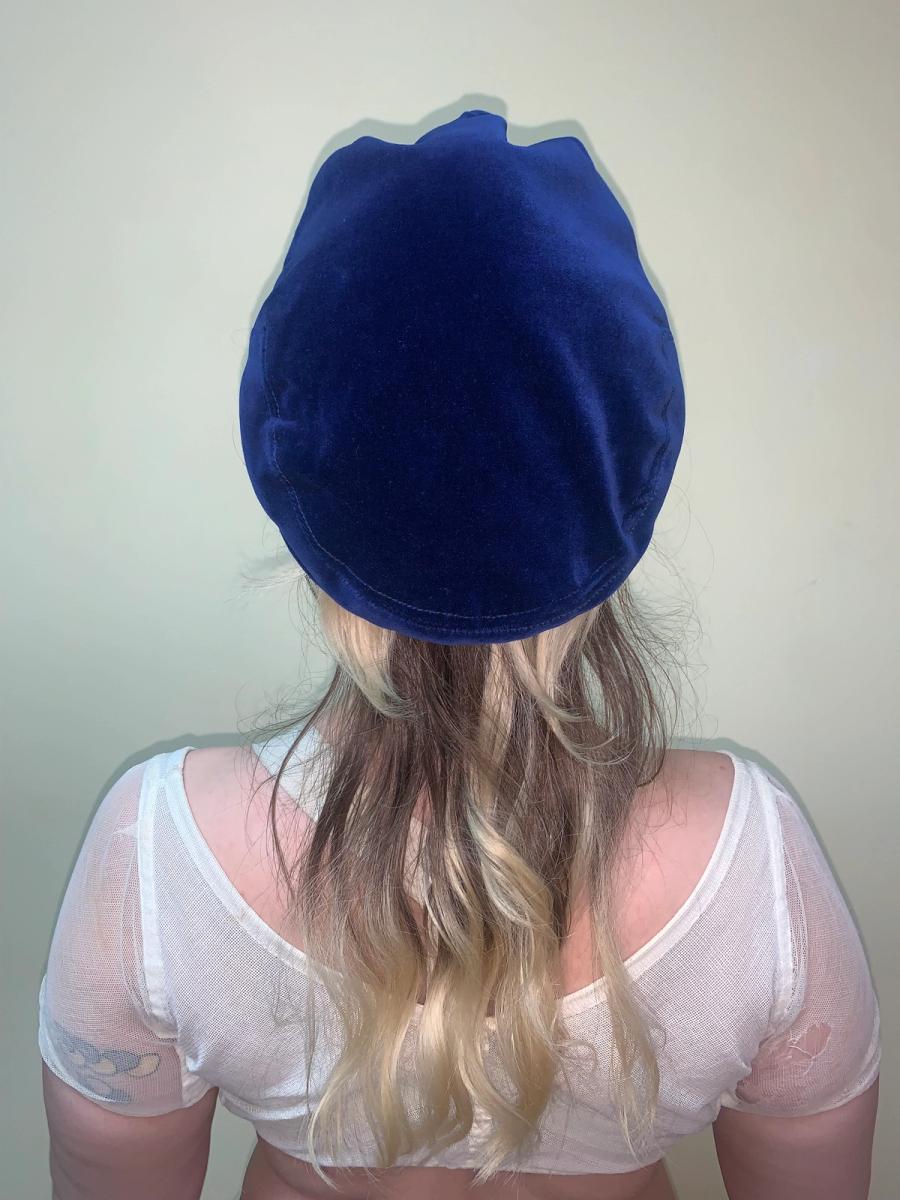 90s Vivienne Westwood Royal Blue Velvet Orb Cap  product image