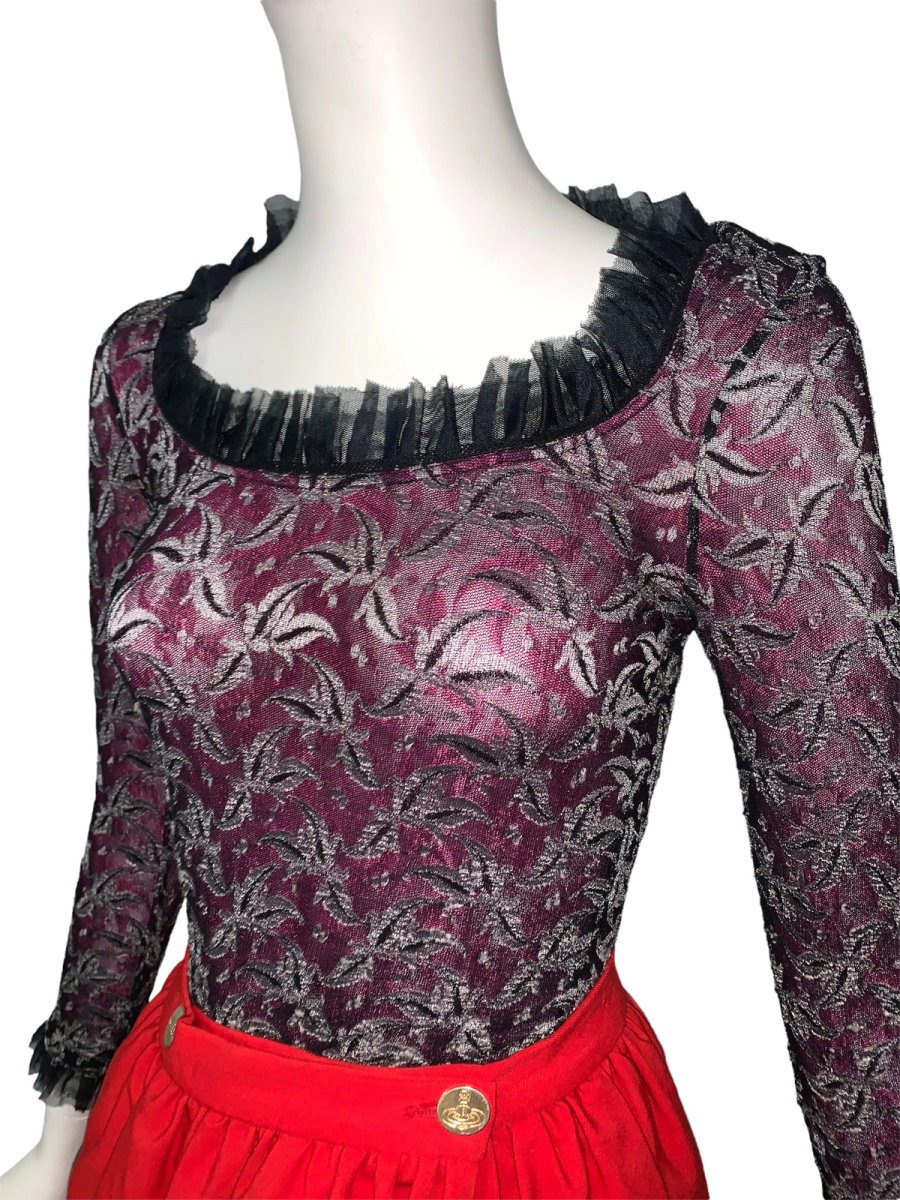 90s Vivienne Westwood Lace Stretch Portrait Top product image