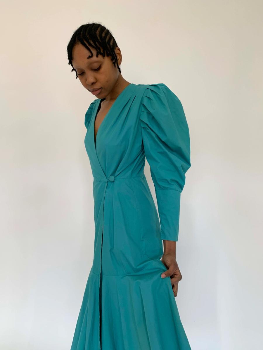 80s Norma Kamali Mutton Sleeve Dress product image