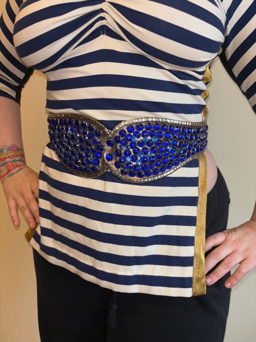 1980s Parisian Designed Blue Gem Encrusted Belt product image
