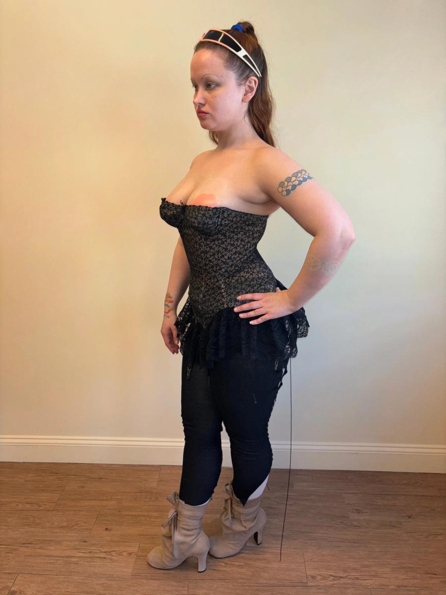 French 50s Simone Perelle Black Lace Bustier product image