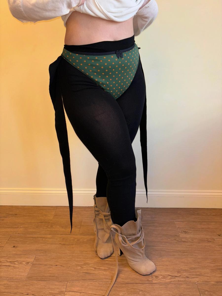 90s Gaultier Dead-stock Green Printed Thong product image