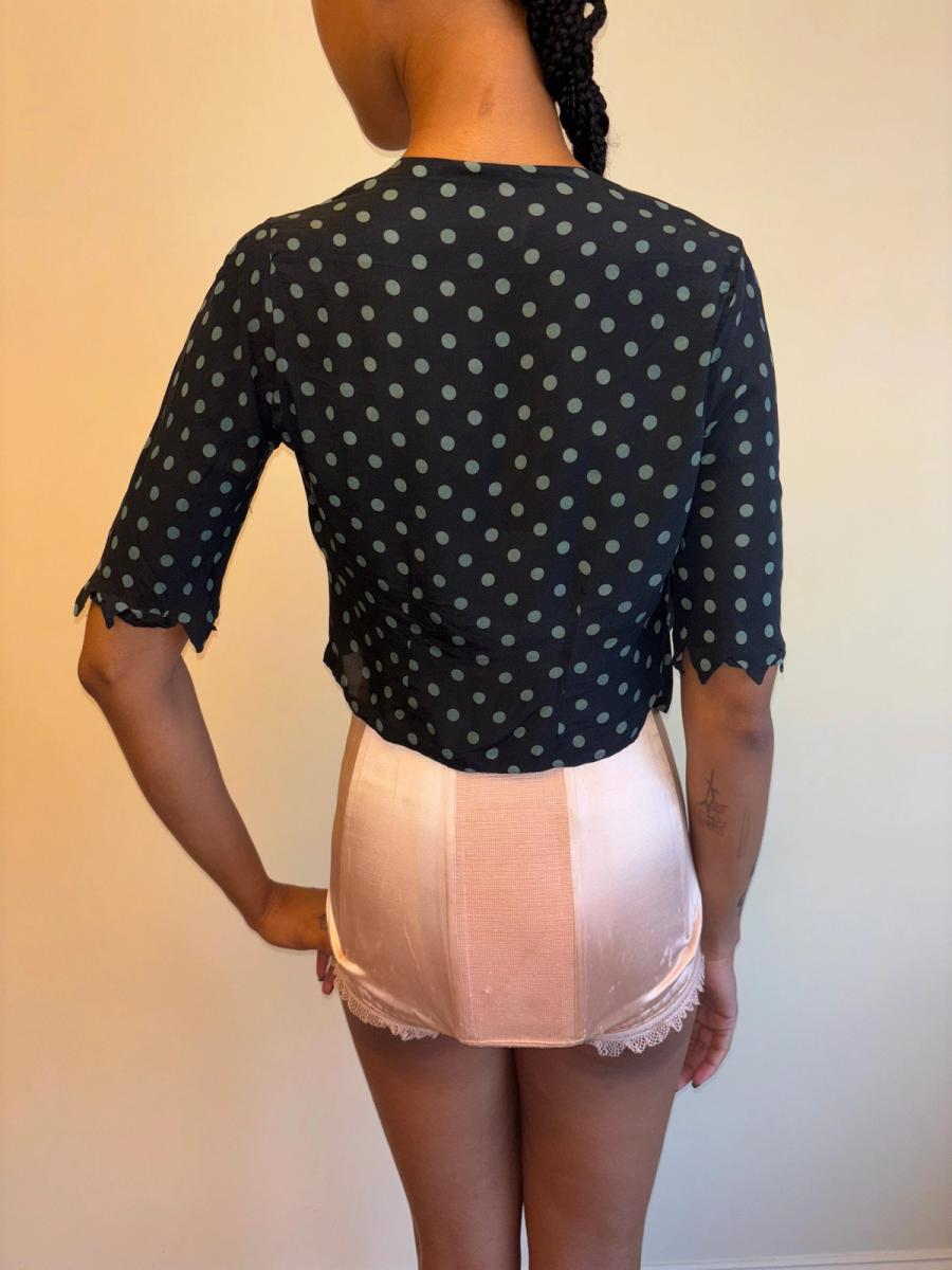 30s Polka Dot Top with Jagged Hem product image