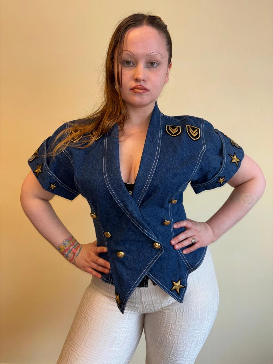 80s Claude Petin Denim Top product image