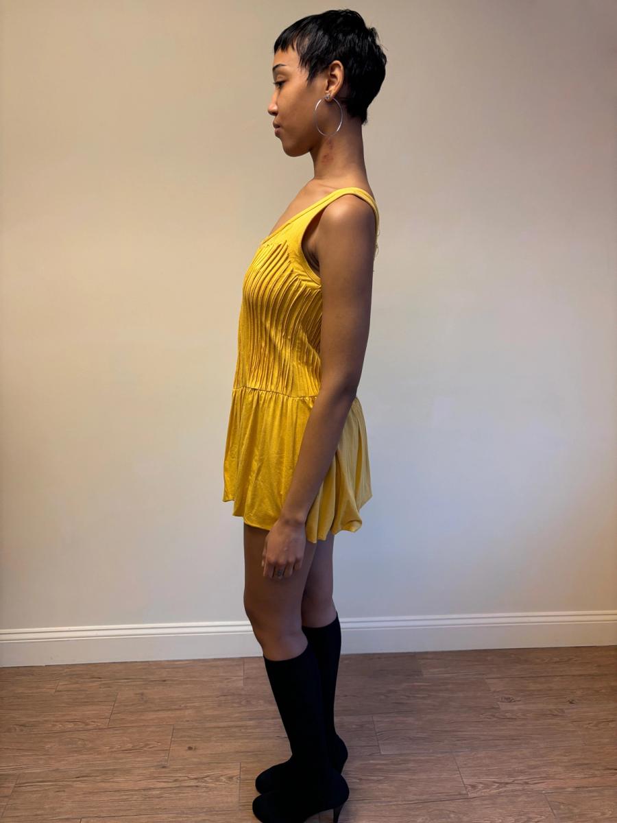 80s Koos Van Den Akker Shredded Yellow Bubble Dress product image