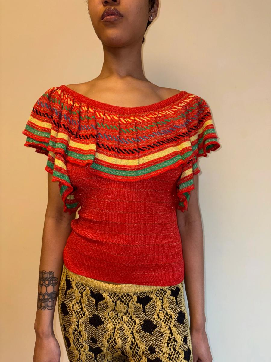 80s Kenzo Red Lurex Top product image