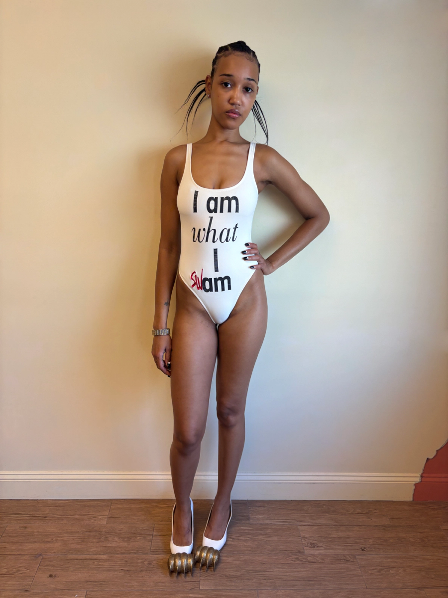 80s Moshchino 'I Am What I Swam' Swimsuit product image