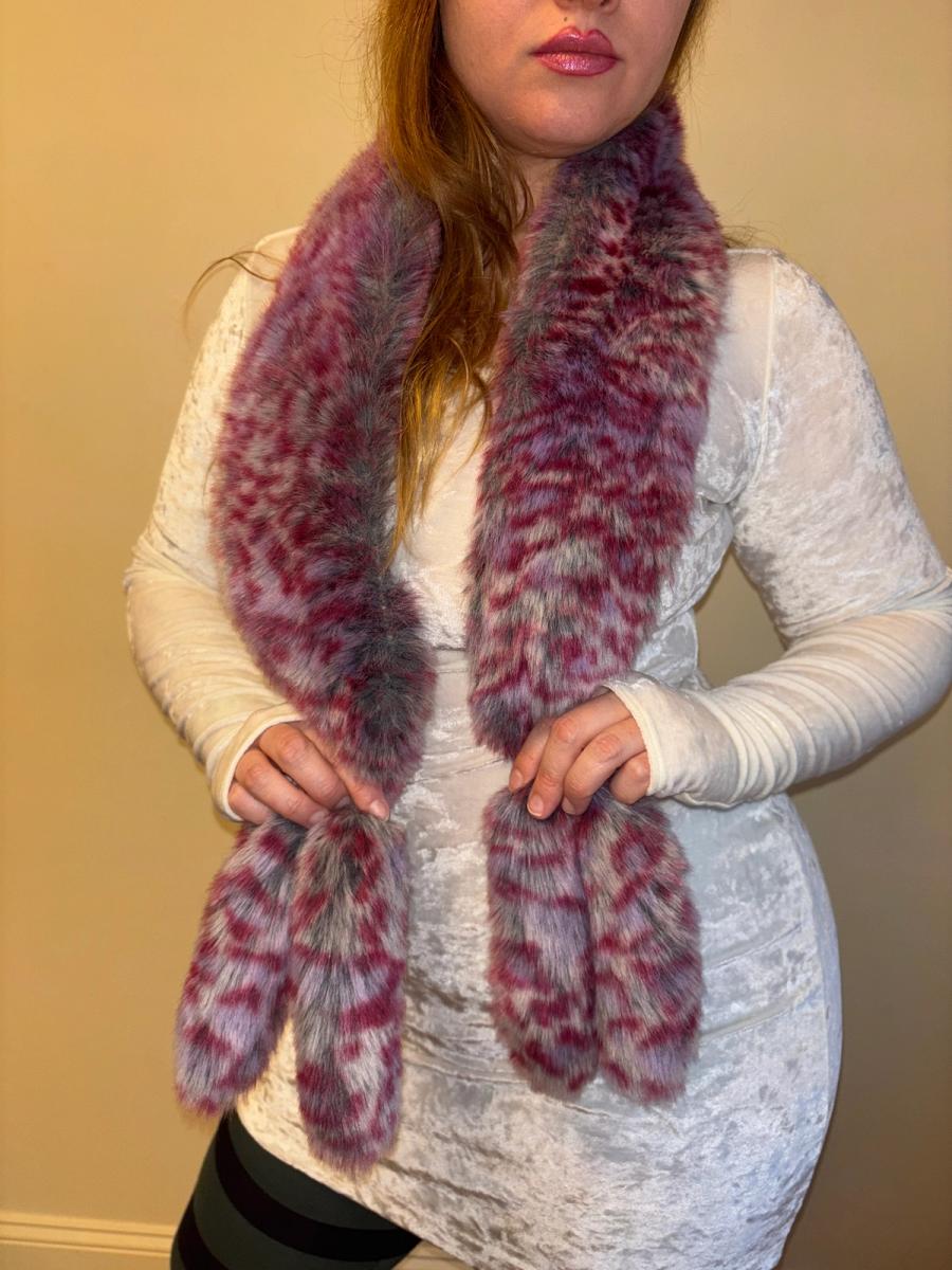 MILK Pink Faux Fur Scarf and Matching Purse product image