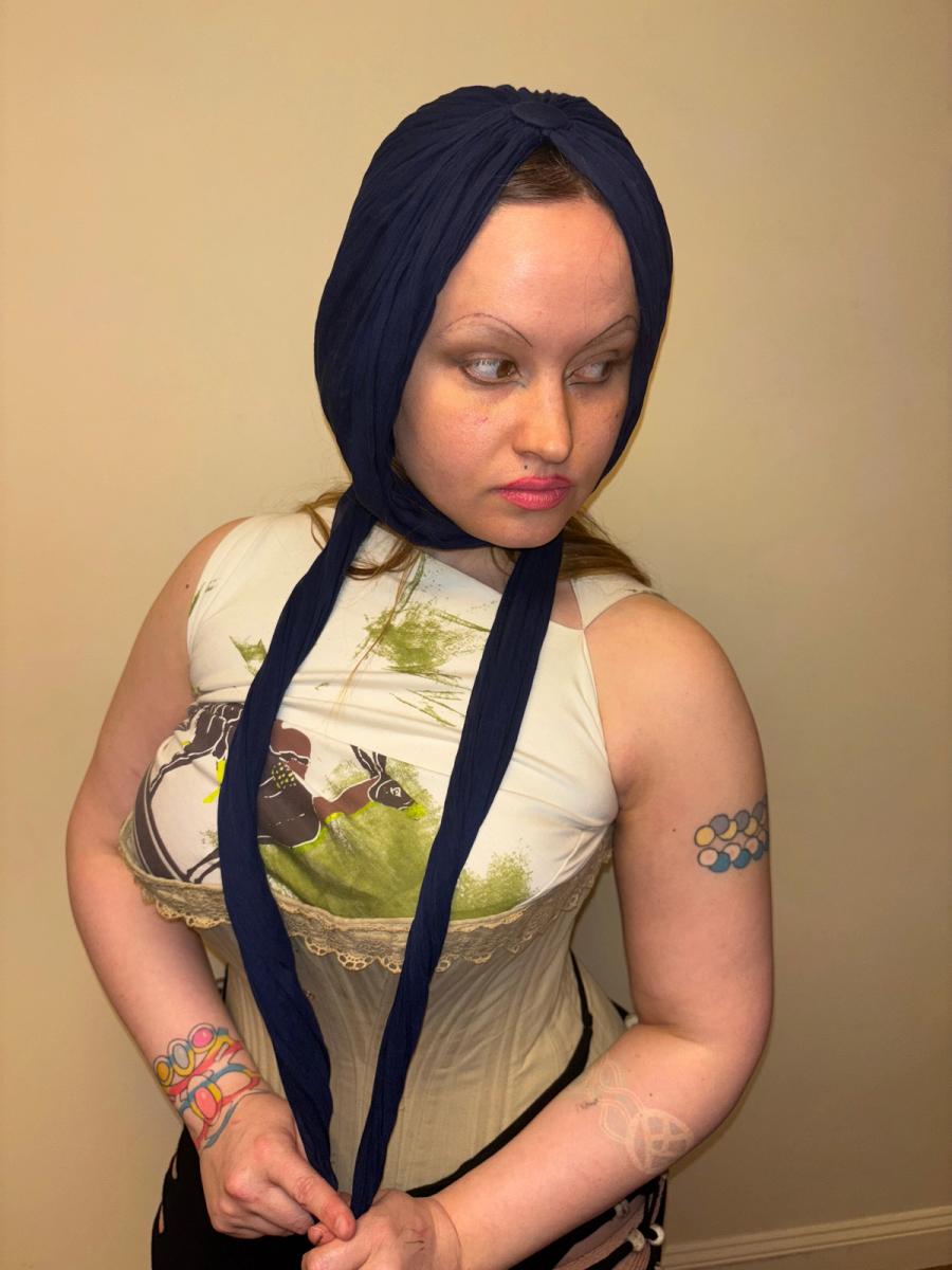 30s or 40s Silk Georgette Headpiece product image