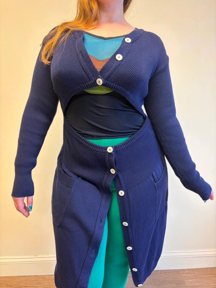80s Richmond Cornejo Knit Cutout Dress product image