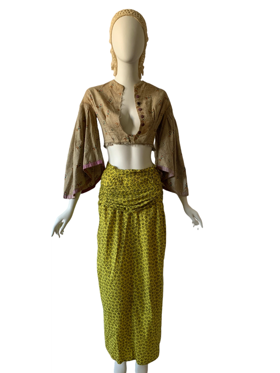 Antique Yellow Calico Skirt product image