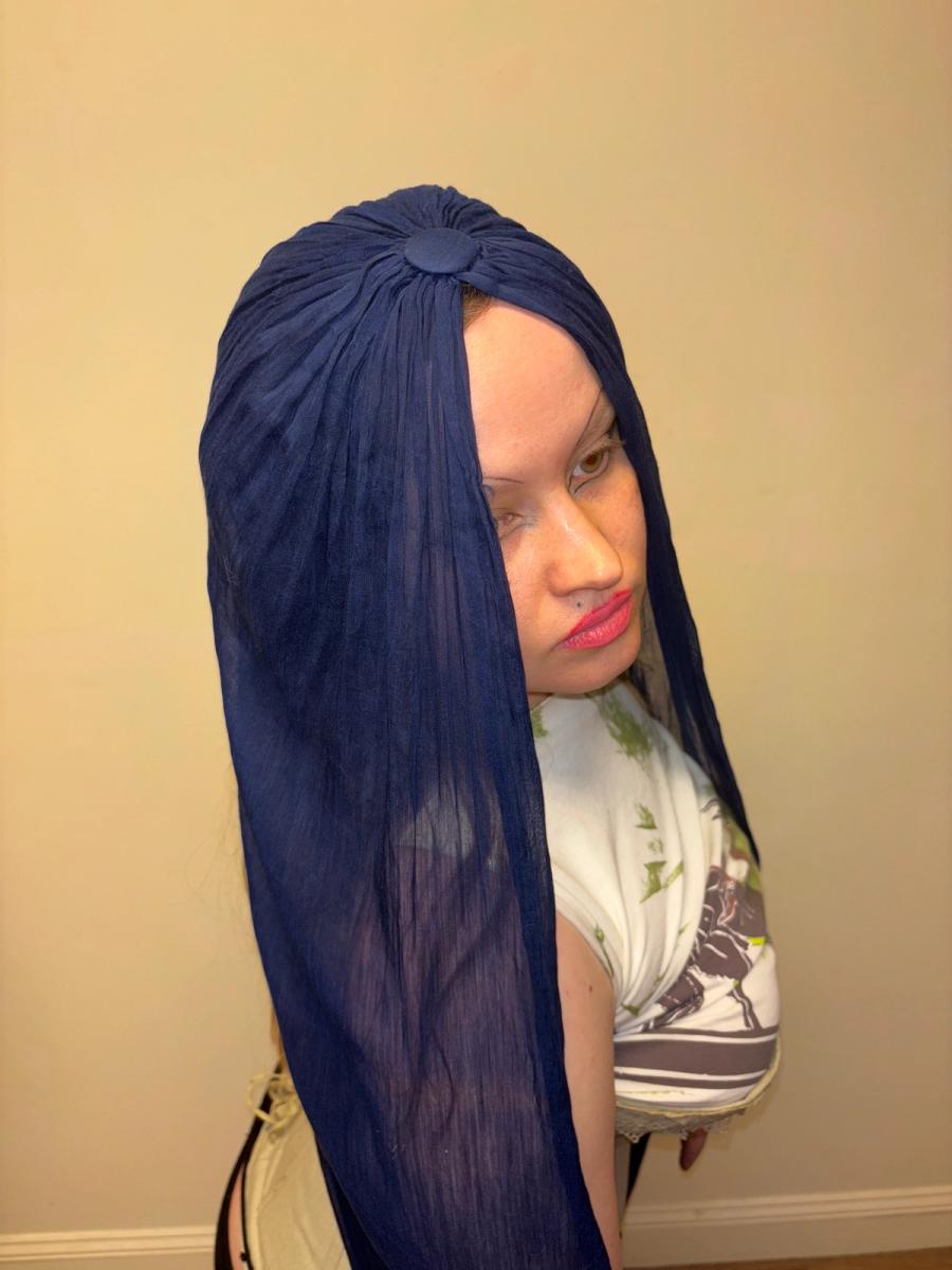 30s or 40s Silk Georgette Headpiece product image