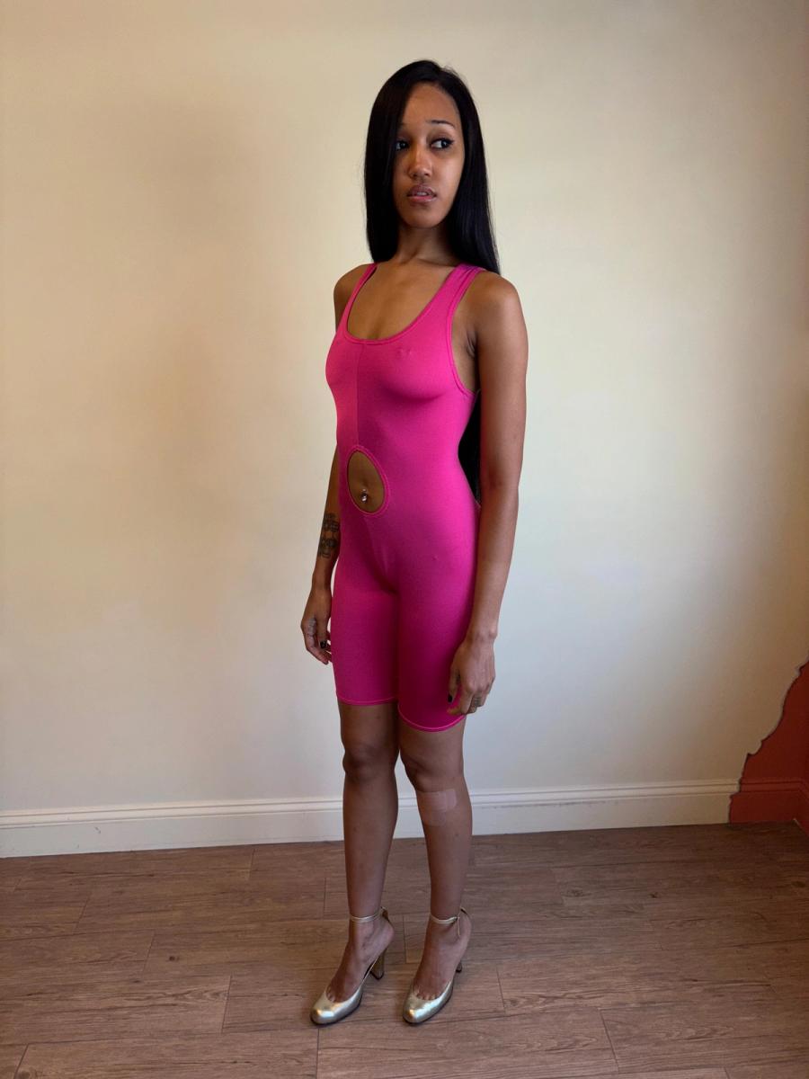 Vintage Chantal Thomass Cutout Hot Pink Jumpsuit product image