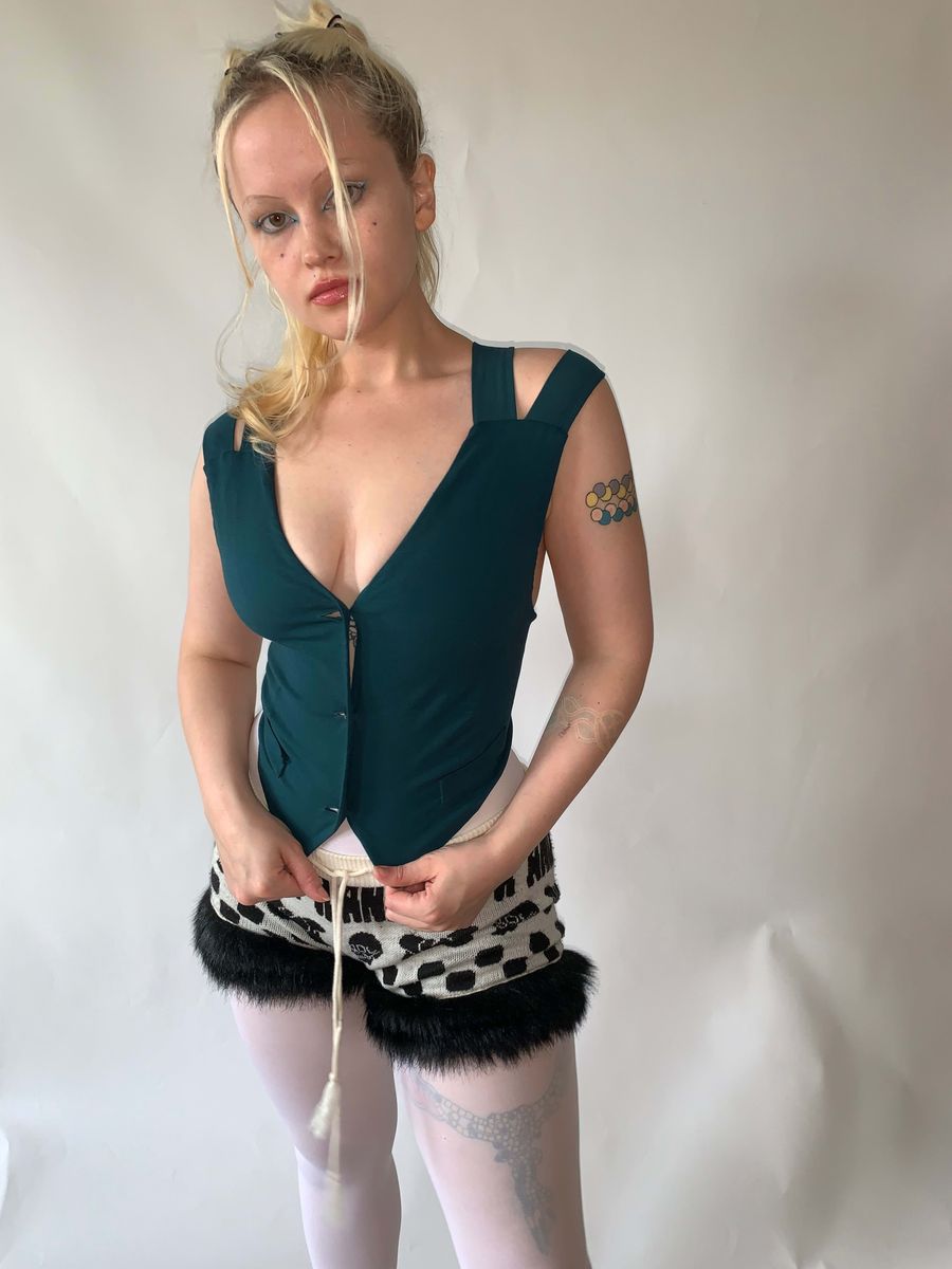 1990s Romeo Gigli Criss Cross Stretchy Vest product image