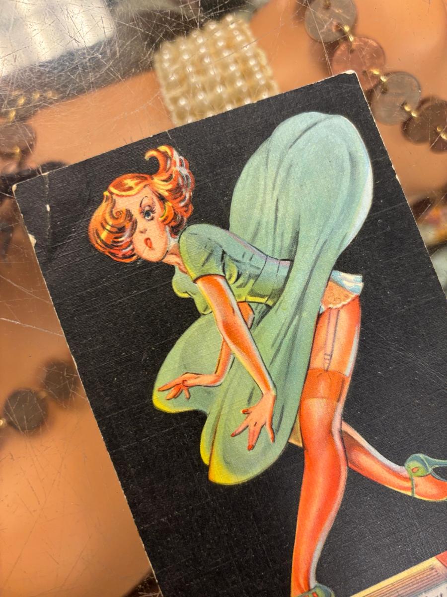 1940s Stockings Girl Postcard product image