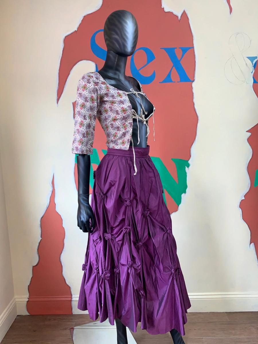 80s Kansai Yamamoto Scrunched Maxi Skirt product image