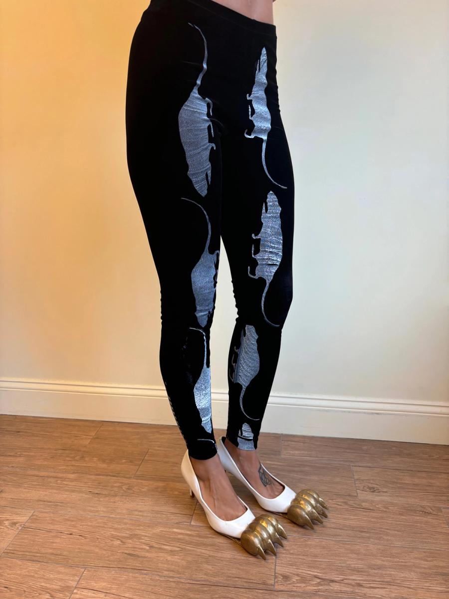 Rat and Chrysler Black Velvet Leggings product image