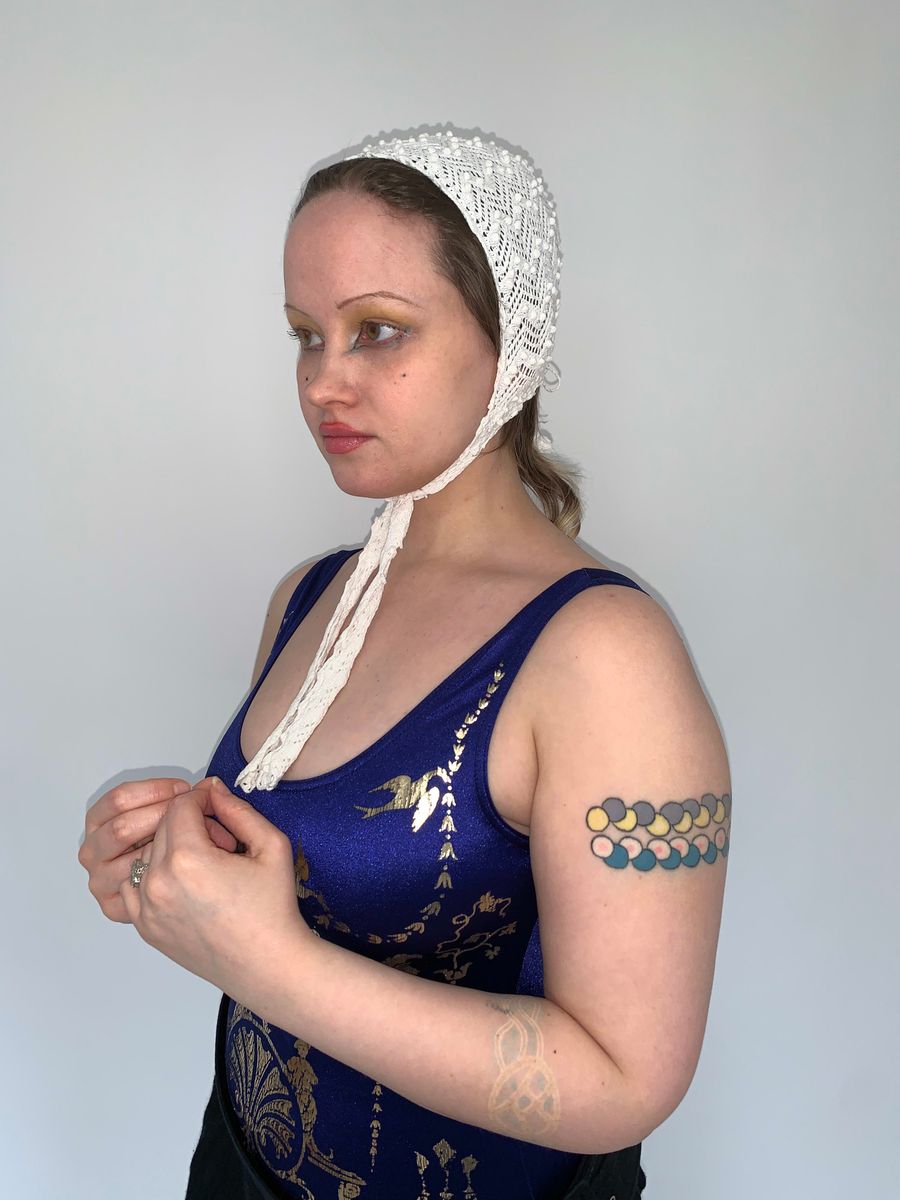 Antique Crocheted French Knot Nightcap product image