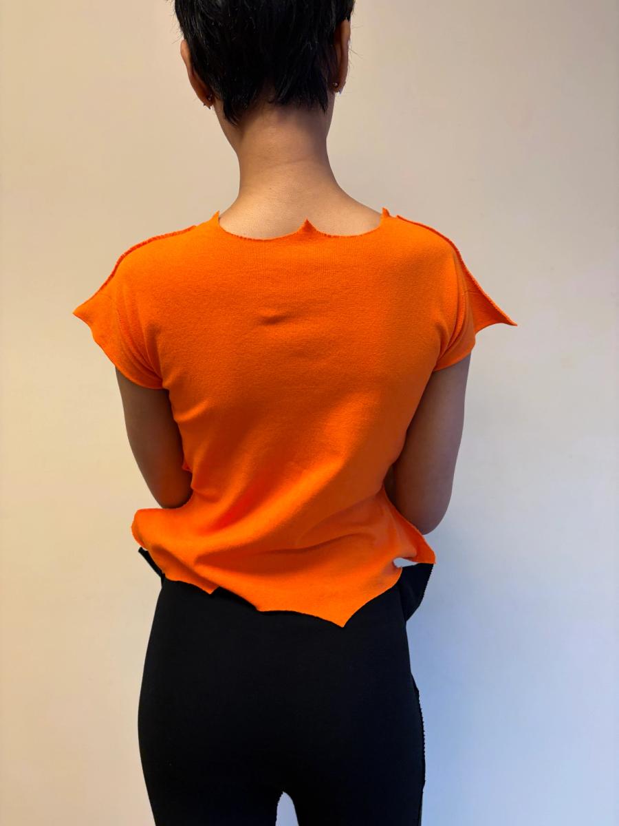 Issey Miyake APOC Jagged Hem Orange Top product image