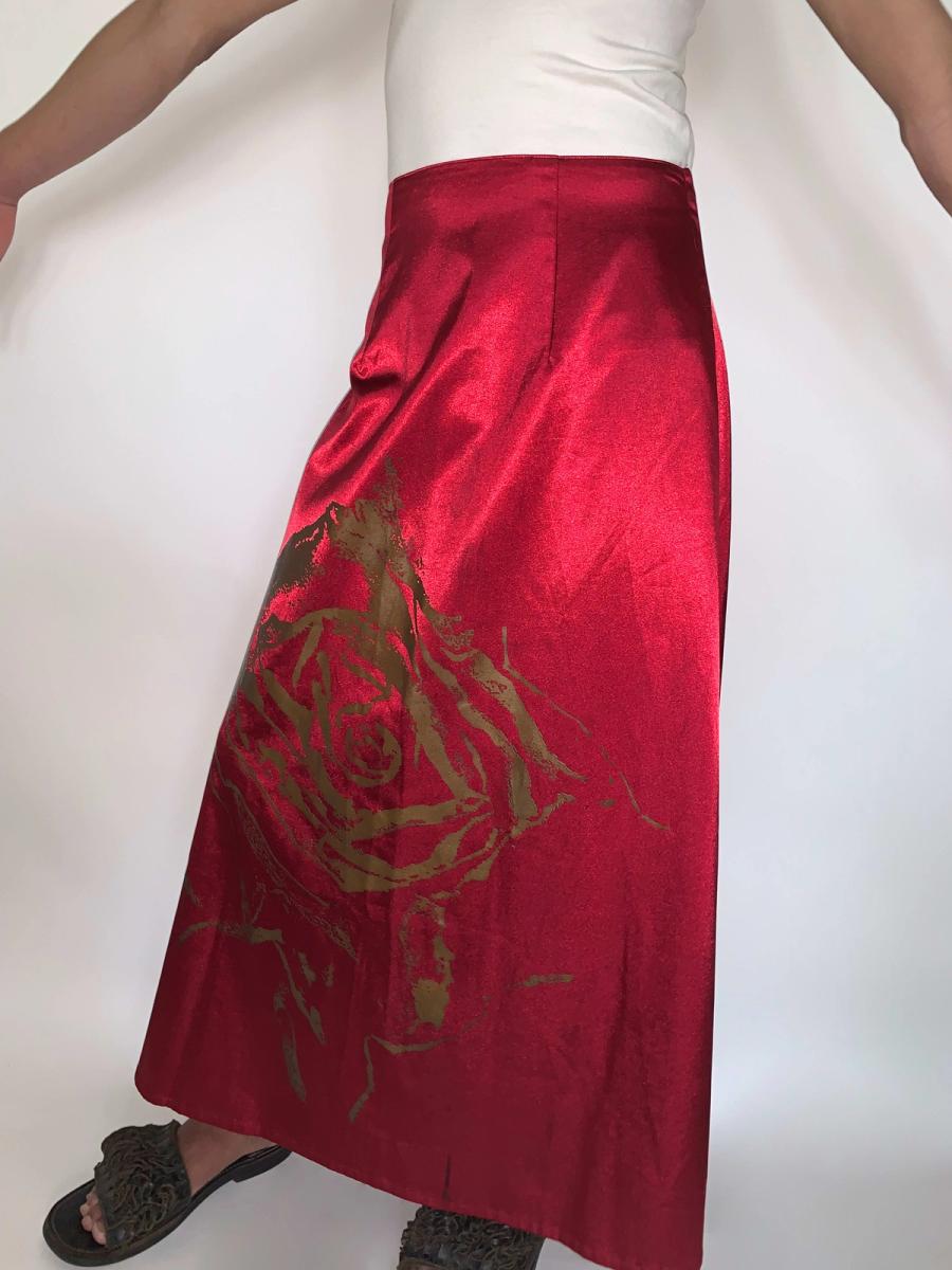 90s Beauty: Beast Satin Rose Skirt product image