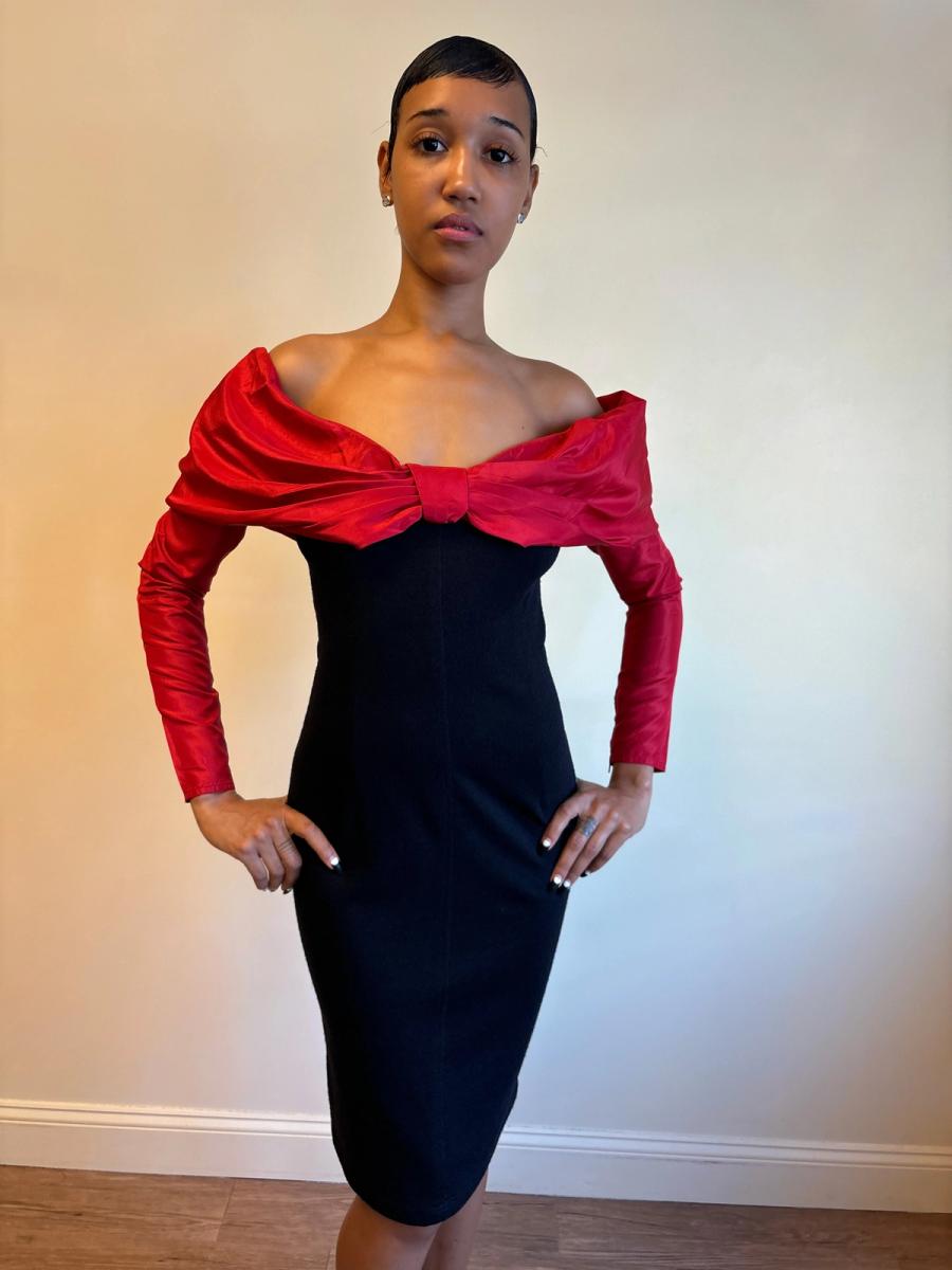 80s Angelo Tarlazzi Bow Dress