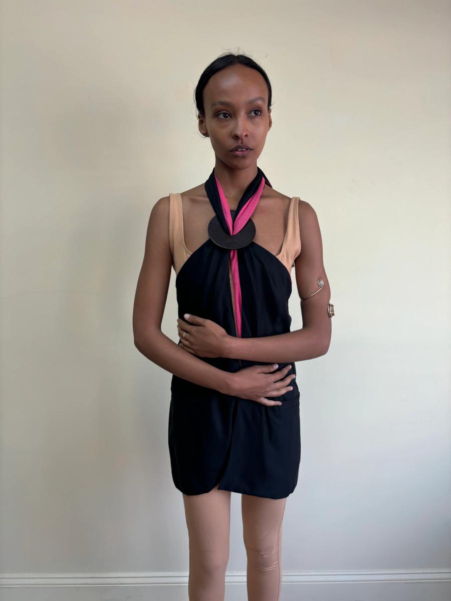 Jean-Paul Gaultier Suiting Halter With Hot Pink Lining product image