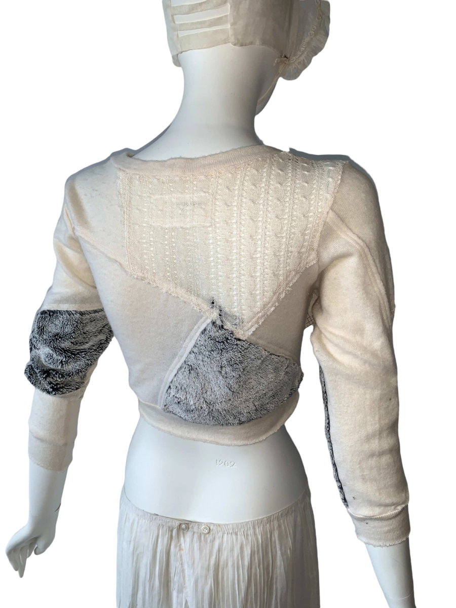 Nozomi Ishiguro Faux Fur Patchwork Sweater product image