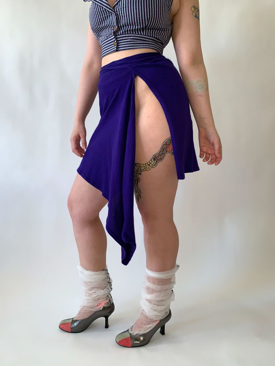1980s Vivienne Westwood Asymmetrical Knit Wrap Skirt product image