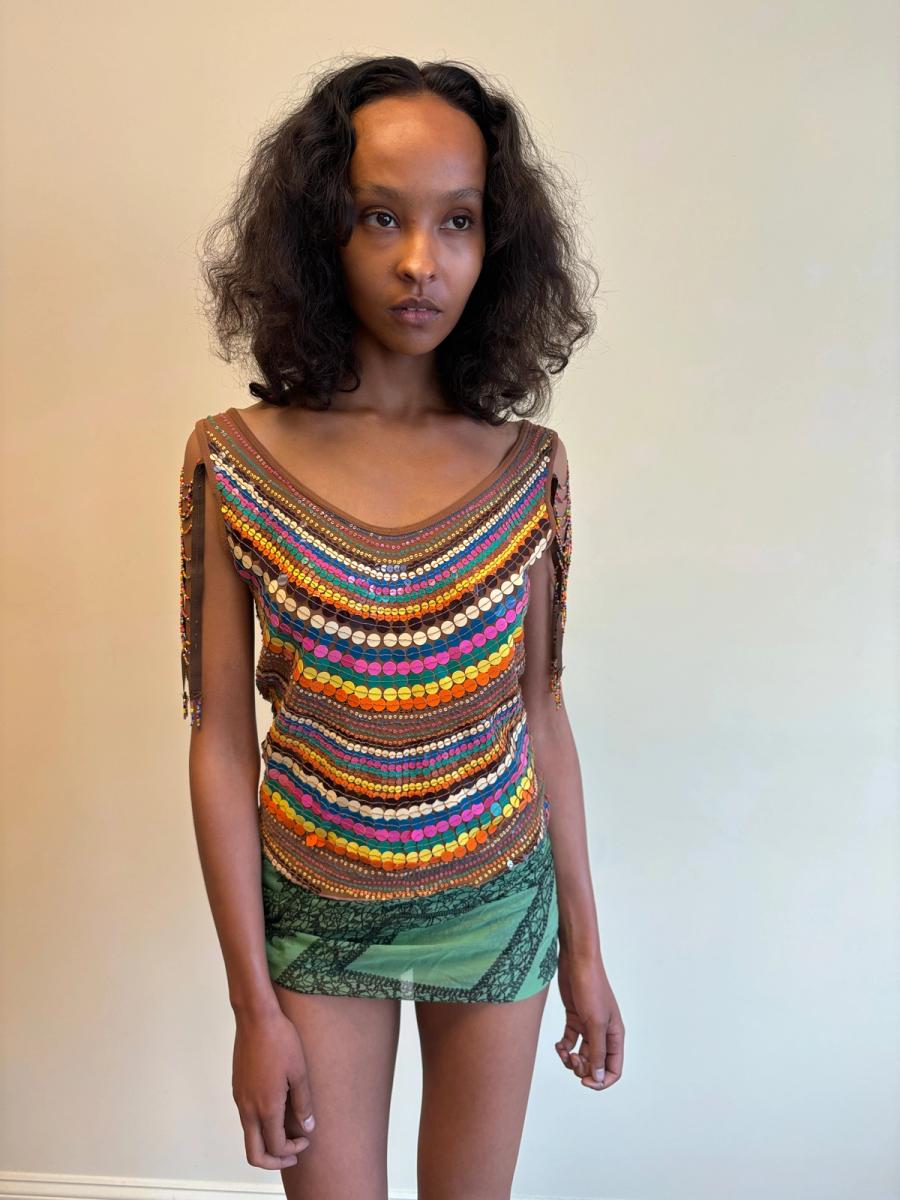 Italian Top with Beaded Sleeves product image
