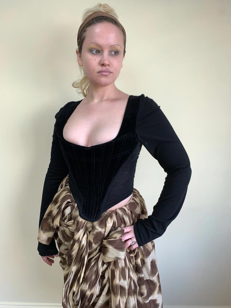 90s Vivienne Westwood Black Velvet Corset product image
