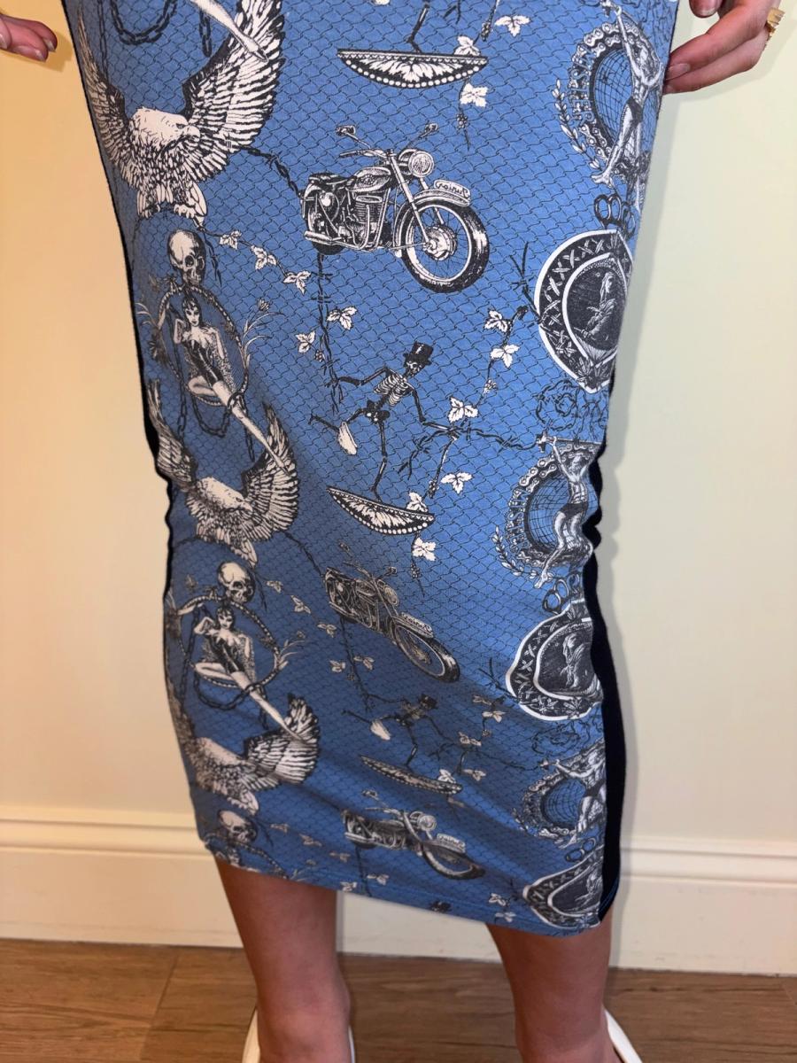 80s Junior Gaultier Biker and Pin-up Girl Hobble Skirt product image