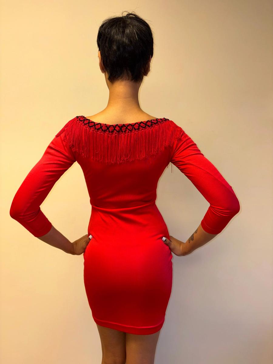 90s Chantal Thomass Red Fringe Dress product image